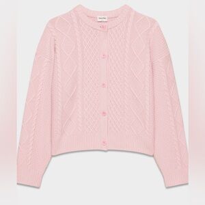 Sunday Best Light Pink Cable Knit Cardigan